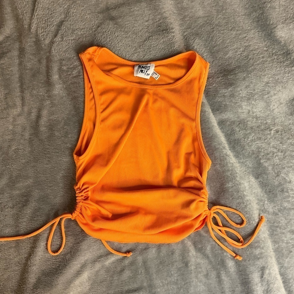 *Princess Polly Size 8 Orange mini ribbed crop tank
